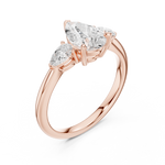 Load image into Gallery viewer, Cascade Pear Three-Stone Diamond Ring
