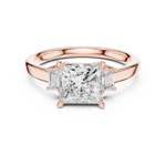Load image into Gallery viewer, Royale Princess Cut Three-Stone Diamond Engagement Ring