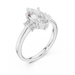 Load image into Gallery viewer, Celestia Marquise Three-Stone Diamond Engagement Ring