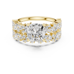 Baroque 1.73ct Cushion Cut Diamond Ring