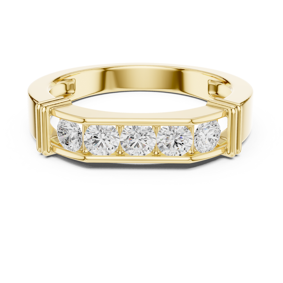 Five Stone Bar Mens Ring — 0.55ct