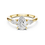 Load image into Gallery viewer, Cascade Pear Three-Stone Diamond Ring