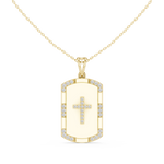 Load image into Gallery viewer, Cross Dog Tag Pendant — 0.75ct