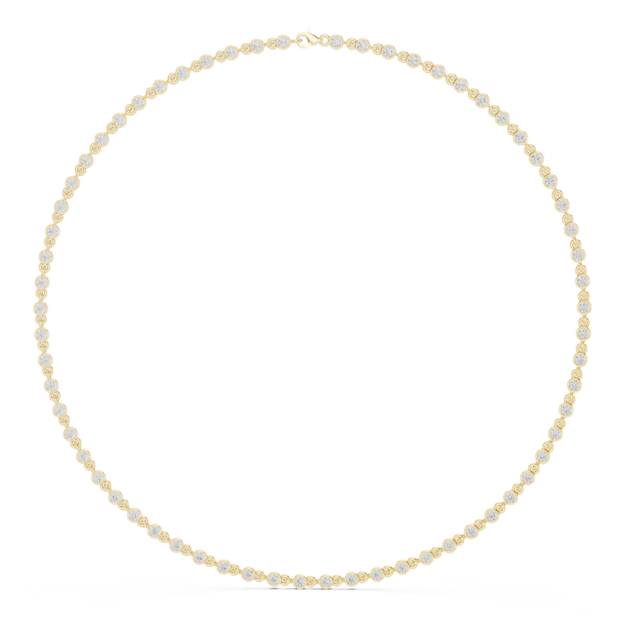 Bezel Tennis Necklace — 4.16ct