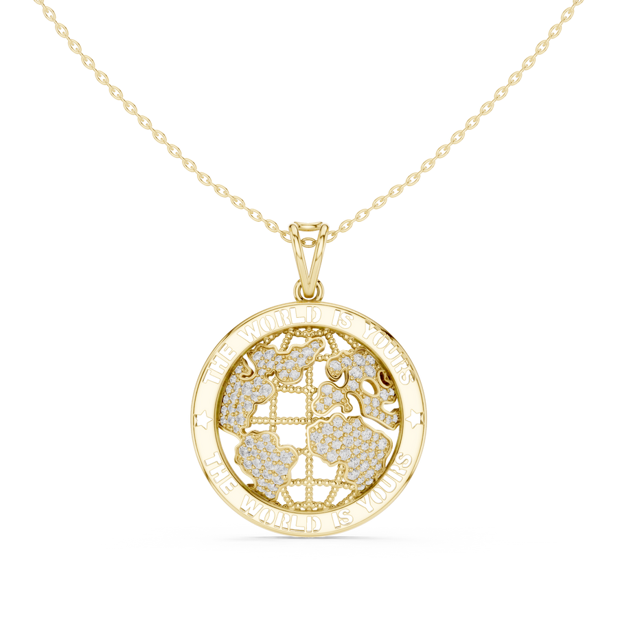 World Map Pendant — 1.06ct