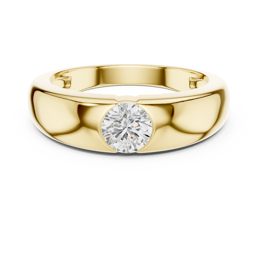 Smooth Dome Mens Ring — 0.01ct