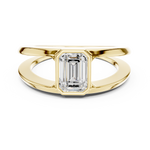 Load image into Gallery viewer, Emerald Bezel Mens Ring — 1.00ct