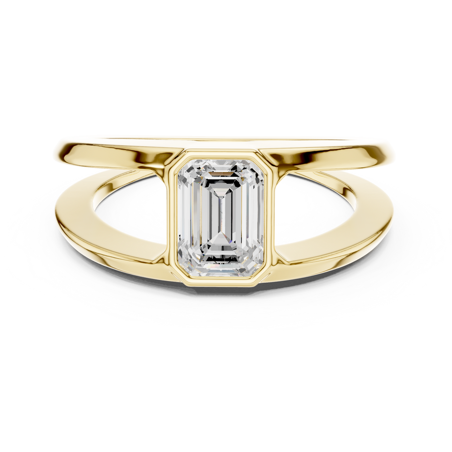 Emerald Bezel Mens Ring — 1.00ct