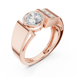 Load image into Gallery viewer, Channel Shoulder Mens Ring — 1.21ct