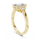 Load image into Gallery viewer, Élégance Emerald Three-Stone Diamond Ring
