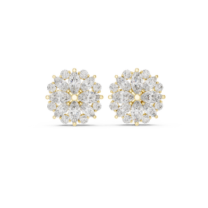 Dahlia Diamond Halo Stud Earrings