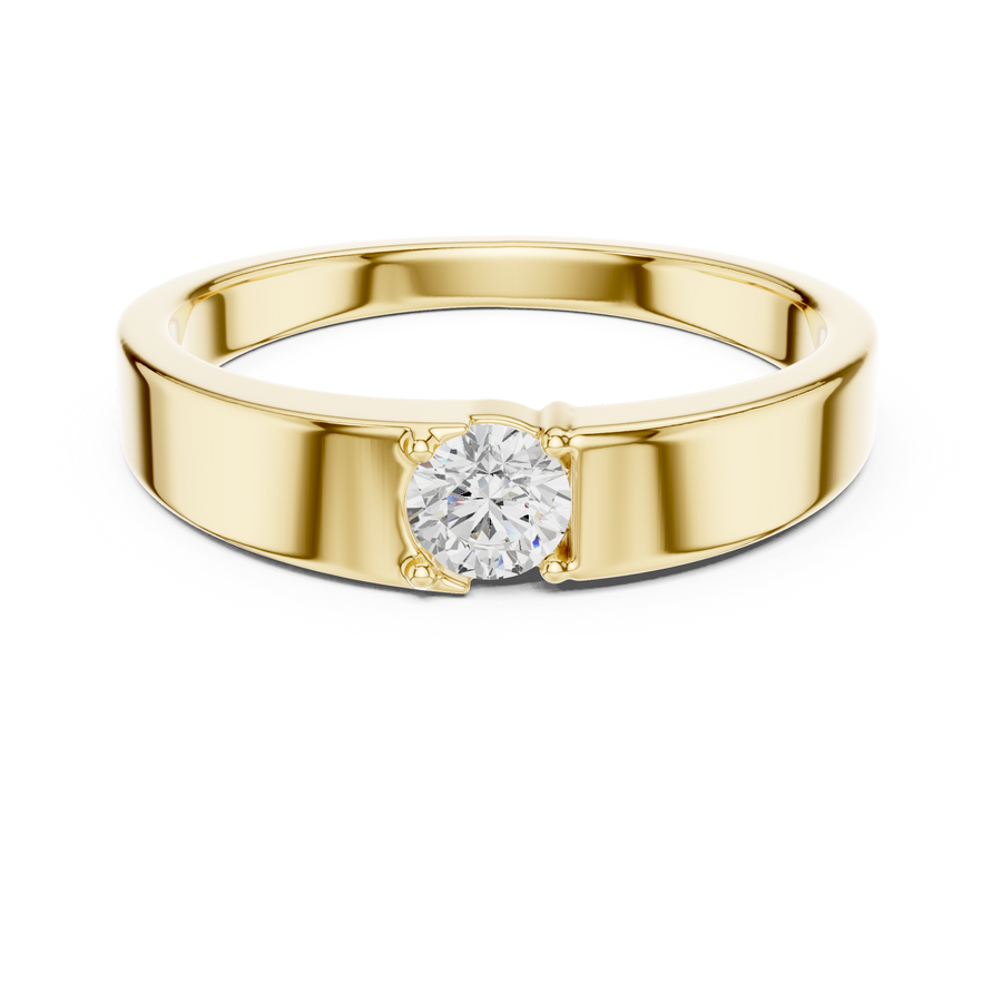 Tapered Solitaire Mens Ring — 0.30ct