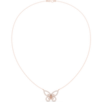 Load image into Gallery viewer, Diamond Butterfly Pendant Necklace — 0.73ct