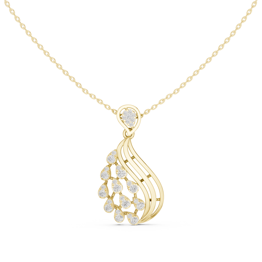Triple Wire Teardrop Pendant — 0.69ct