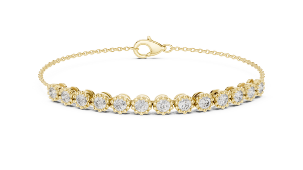 Diamond Cluster Charm Bracelet — 1.43ct