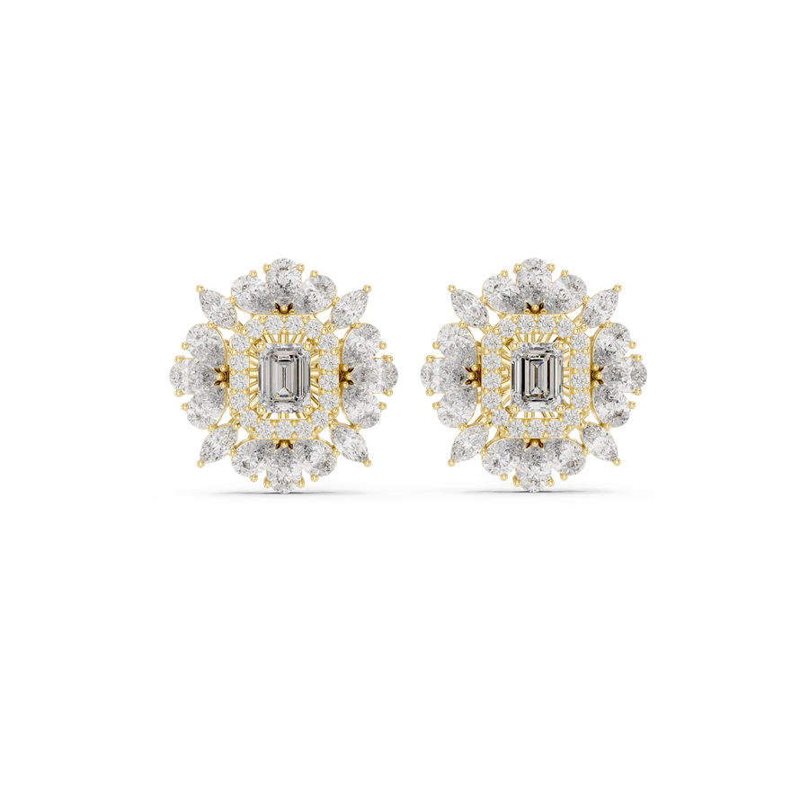 Stellara Diamond Halo Stud Earrings