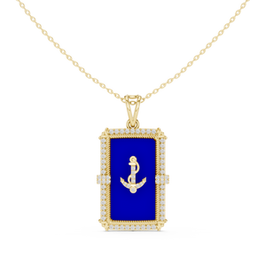 Anchor Dog Tag Pendant — 0.68ct