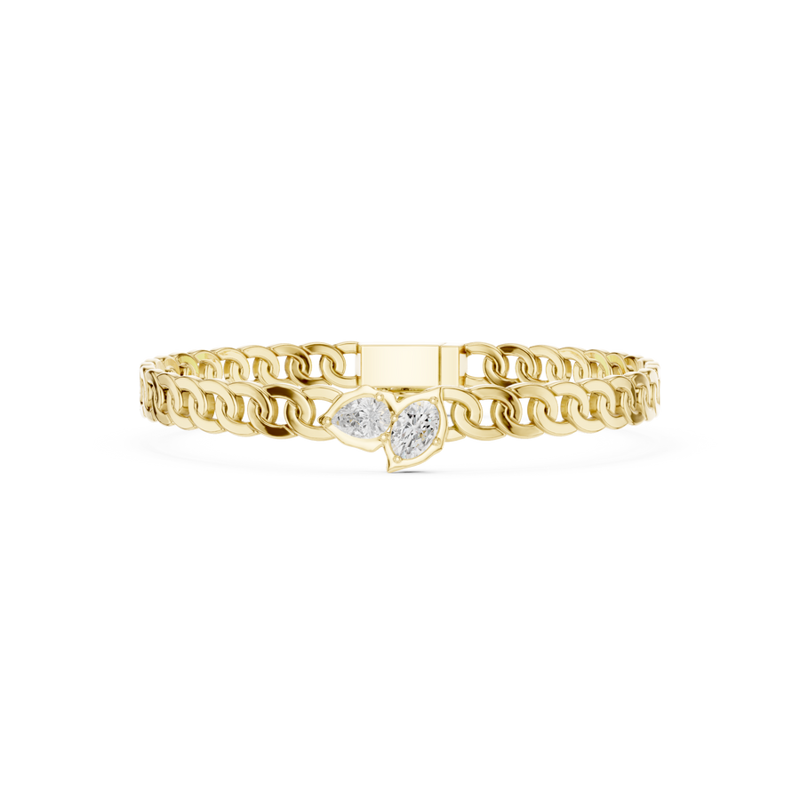 Curb Chain Station Men's Bracelet — 1.03ct