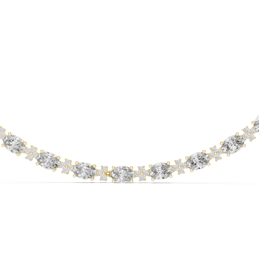 Oval Pavé Graduated Necklace — 1.28ct