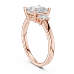 Load image into Gallery viewer, Royale Princess Cut Three-Stone Diamond Engagement Ring