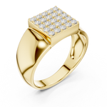 Load image into Gallery viewer, Rectangular Pavé Signet Mens Ring — 0.45ct