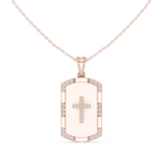 Load image into Gallery viewer, Cross Dog Tag Pendant — 0.75ct