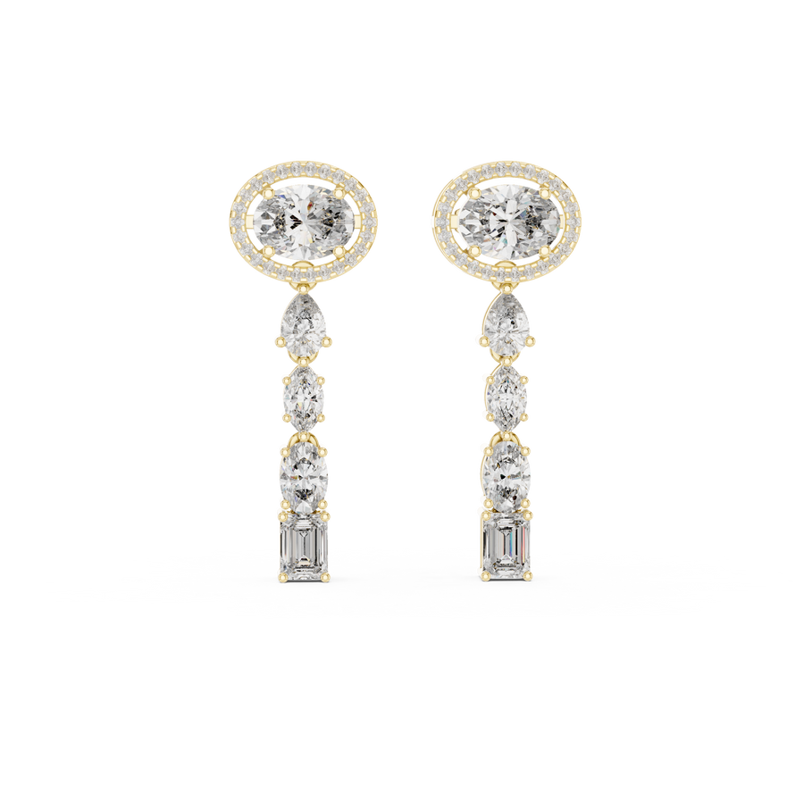 Tarini Diamond Cluster Drop Earrings