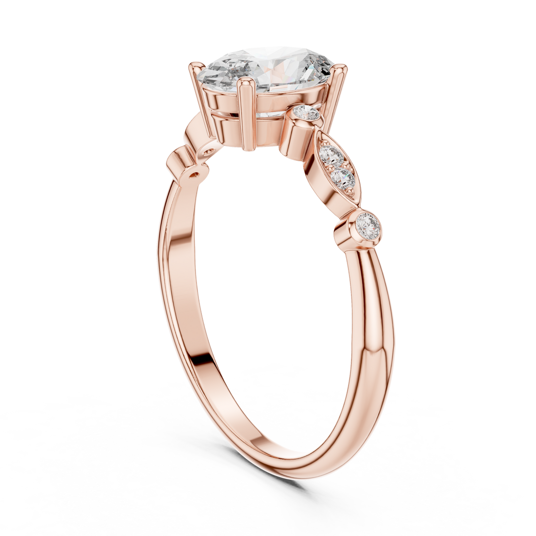Petal Side lab grown diamond ring