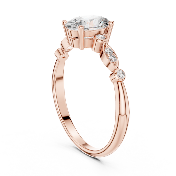 Petal Side lab grown diamond ring