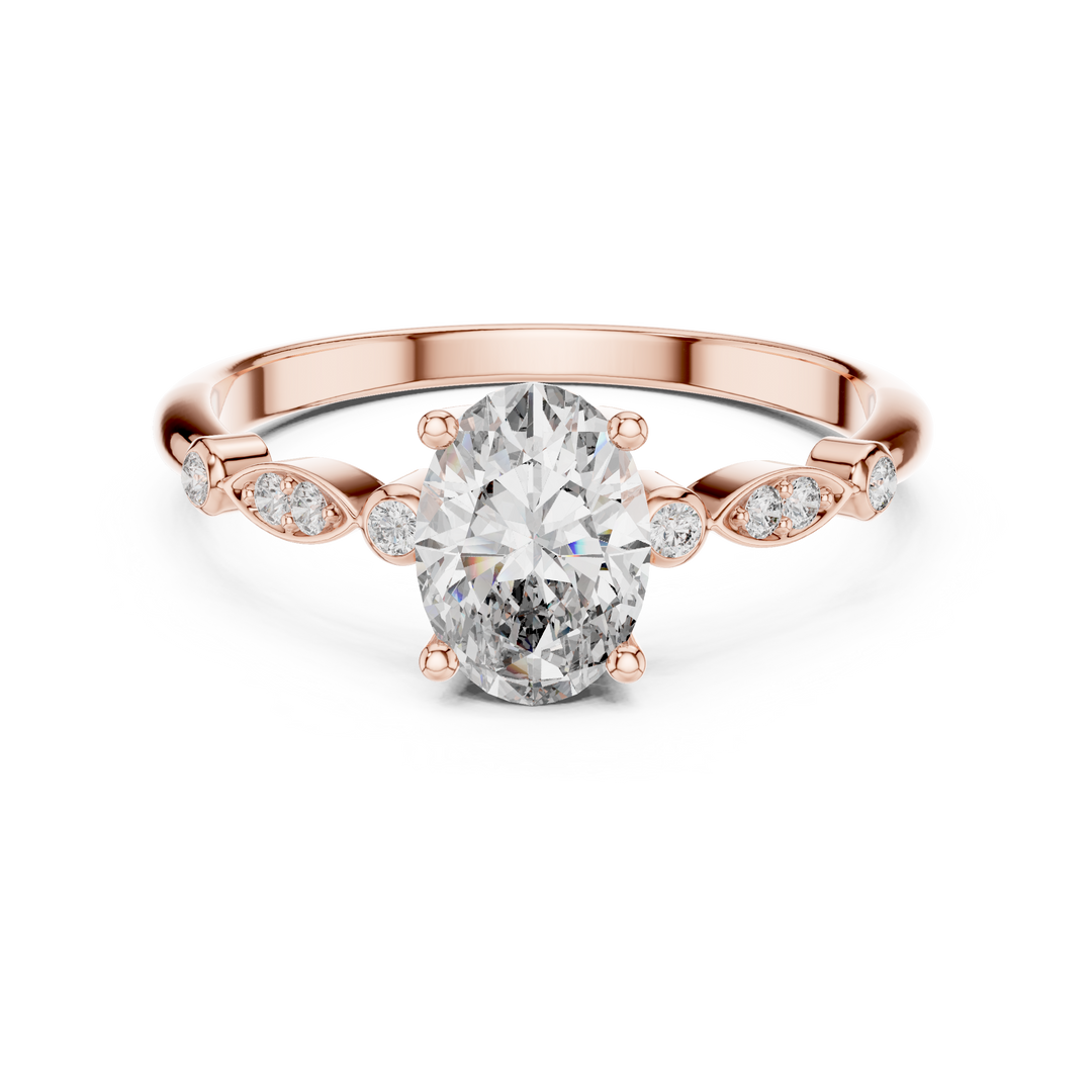 Petal Side lab grown diamond ring