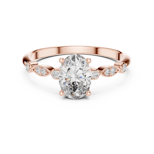 Petal Side lab grown diamond ring