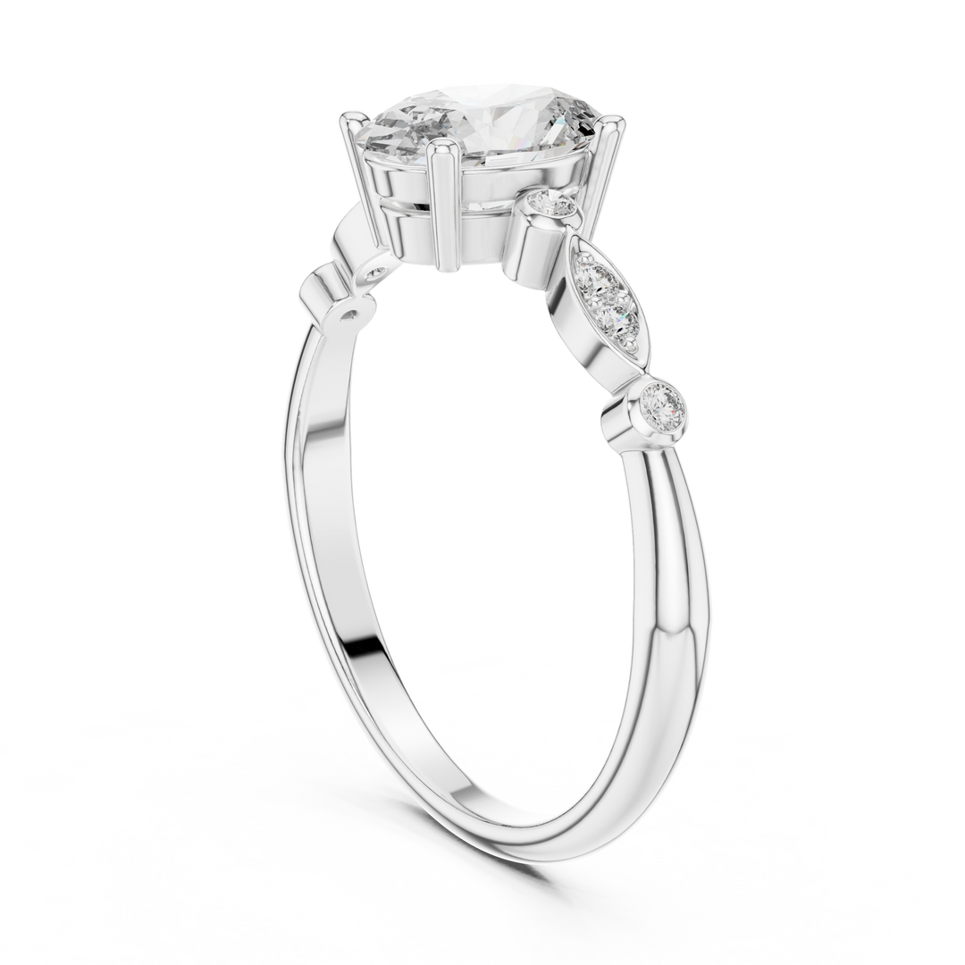 Petal Side lab grown diamond ring