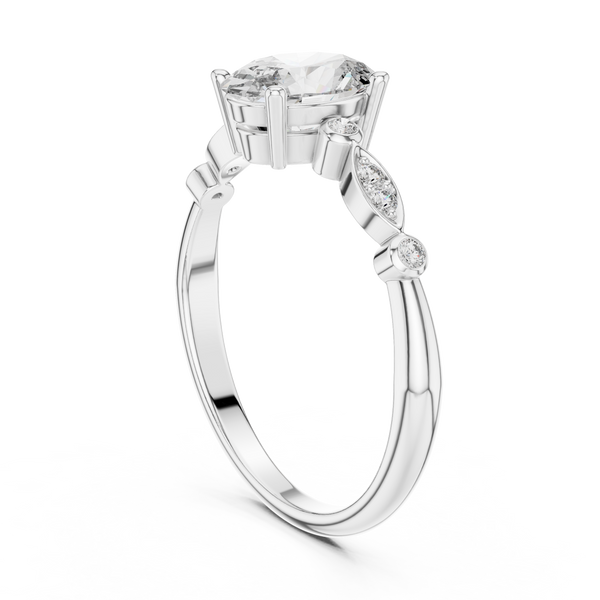Petal Side lab grown diamond ring