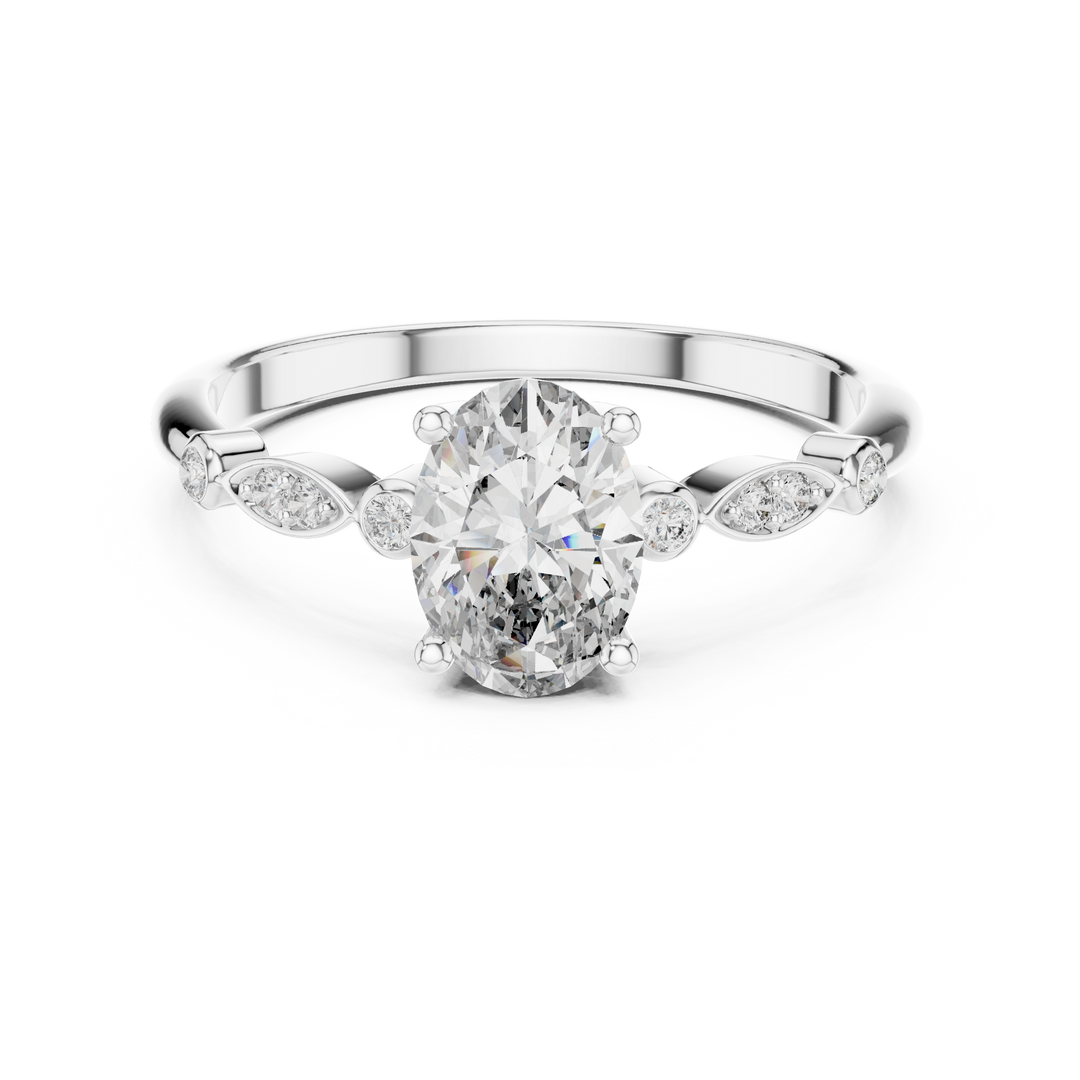 Petal Side lab grown diamond ring