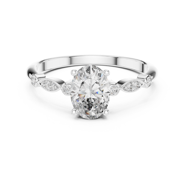 Petal Side lab grown diamond ring