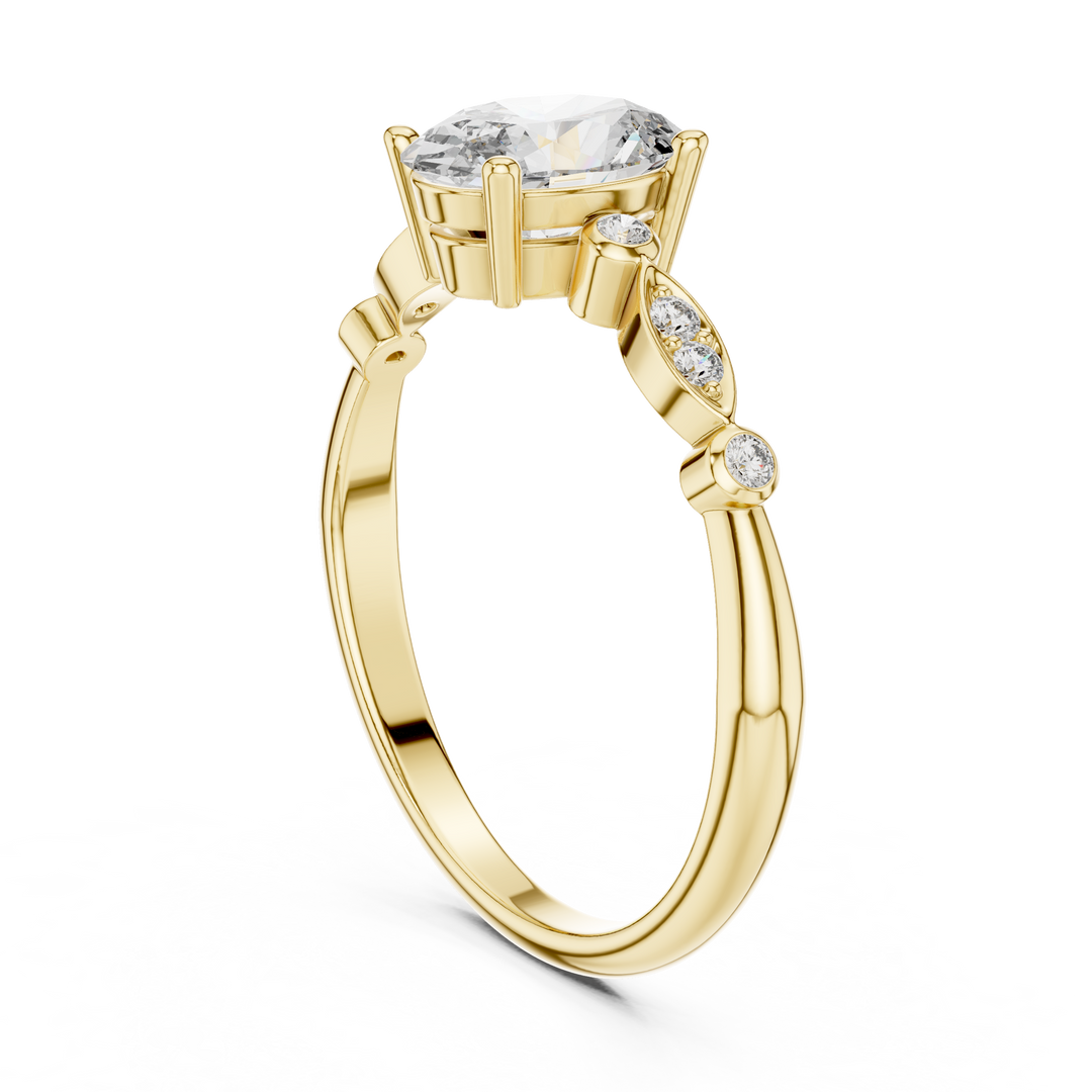 Petal Side lab grown diamond ring