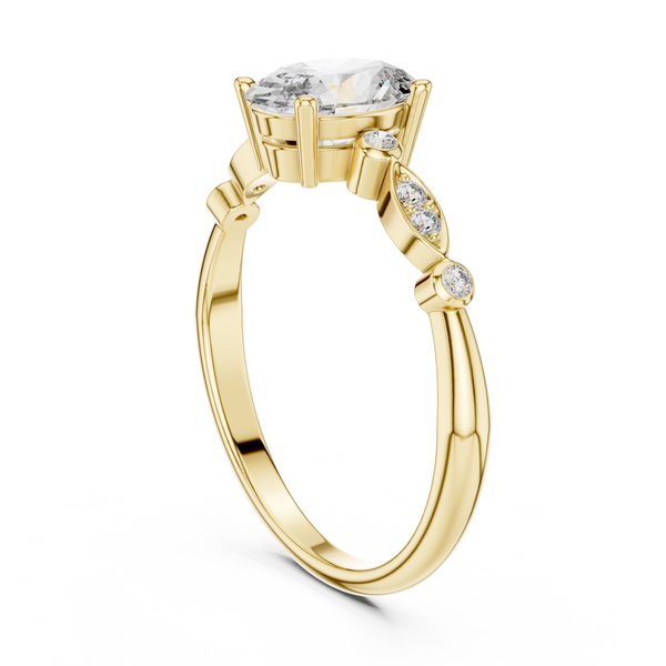Petal Side lab grown diamond ring