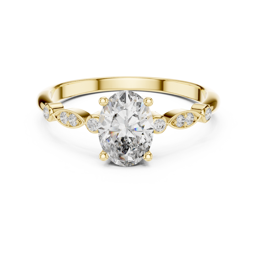 Petal Side lab grown diamond ring
