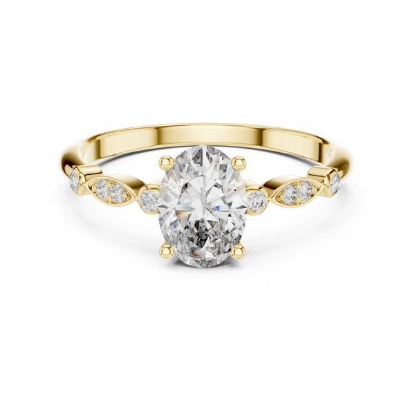 Petal Side lab grown diamond ring