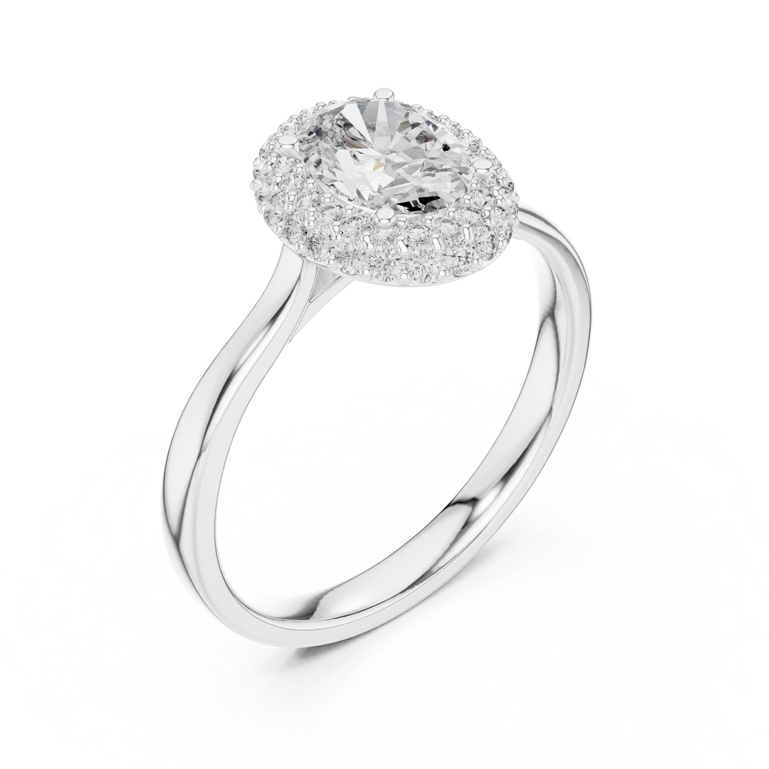 Halo Oval lab grown diamond ring