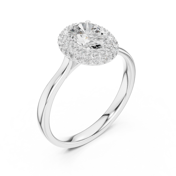 Halo Oval lab grown diamond ring