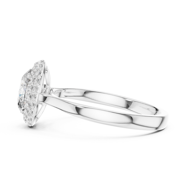 Halo Oval lab grown diamond ring