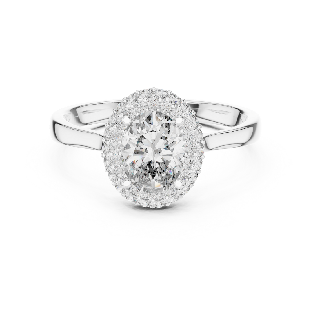Halo Oval lab grown diamond ring