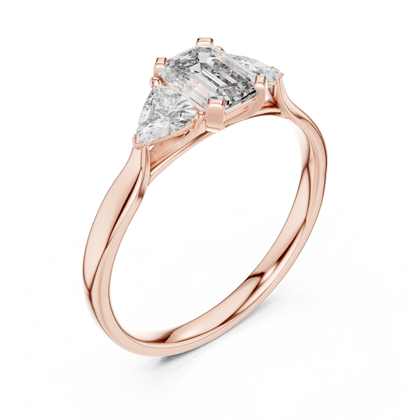 Emerald Trio lab grown diamond ring