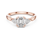 Load image into Gallery viewer, Emerald Trio lab grown diamond ring
