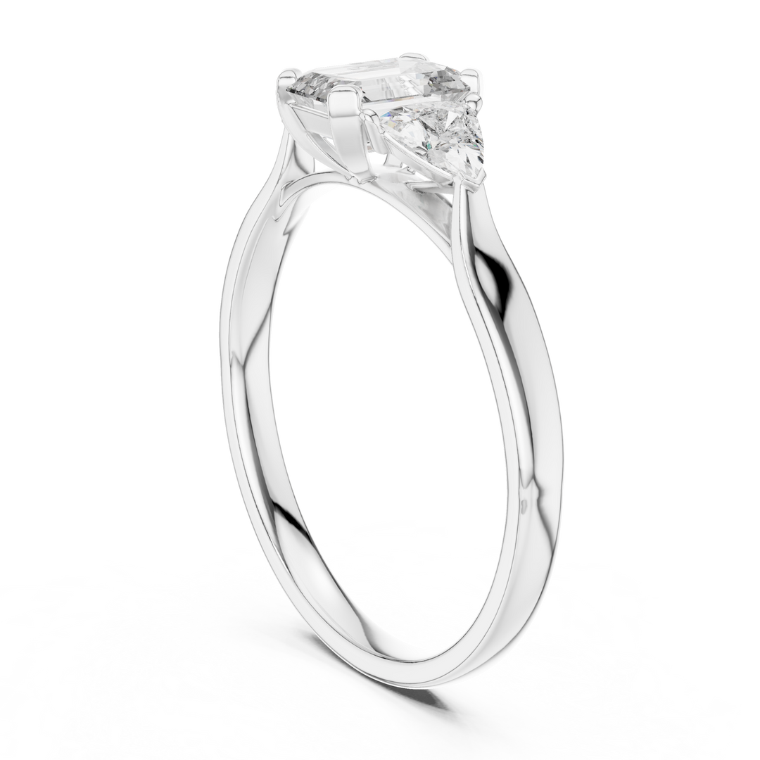 Emerald Trio lab grown diamond ring