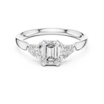 Load image into Gallery viewer, Emerald Trio lab grown diamond ring
