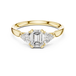 Load image into Gallery viewer, Emerald Trio lab grown diamond ring
