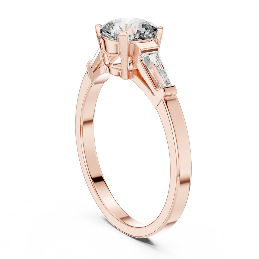 Tapered Baguette lab grown diamond ring