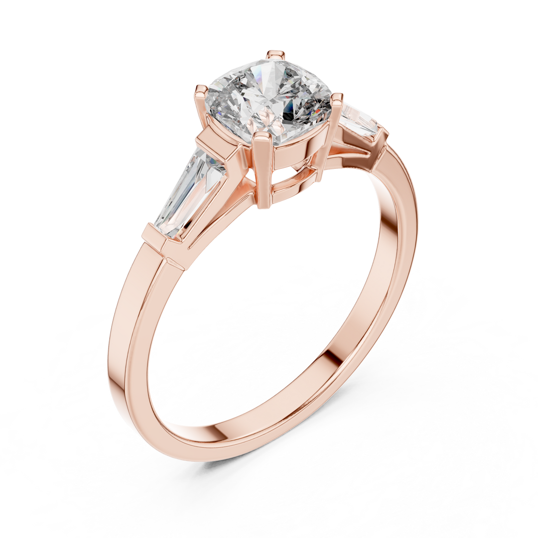 Tapered Baguette lab grown diamond ring
